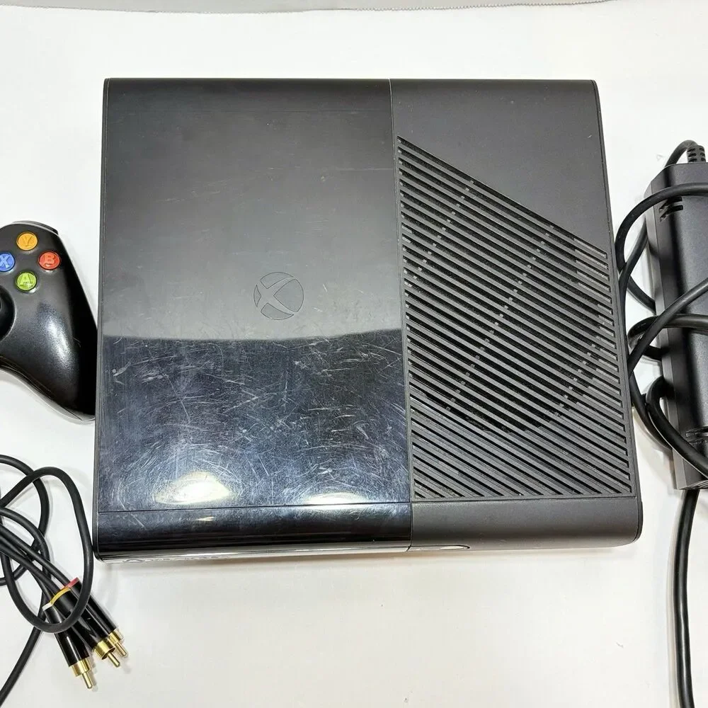 Xbox 360 E Console Model 1538 External Hard Drive And Wireless Controller